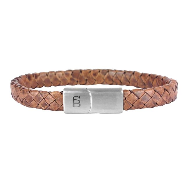 Steel & Barnett Leather Bracelet Riley Caramel M