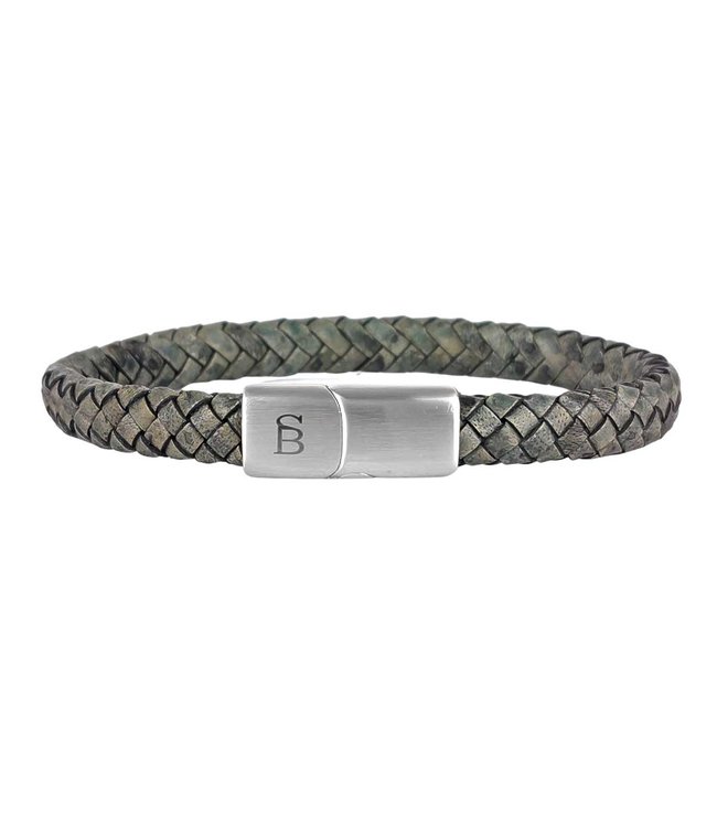 Steel & Barnett Leather Bracelet Riley Dark Green M
