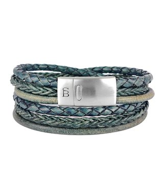 Steel & Barnett Leather Bracelet Bonacci Dark Green M