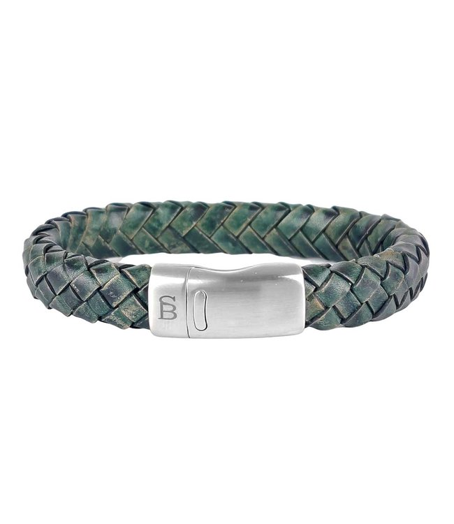 Steel & Barnett Leather Bracelet Cornall Dark Green M