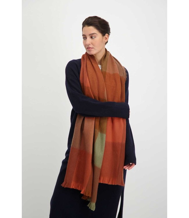 Alpaca Loca Sjaal Blocked Terracotta