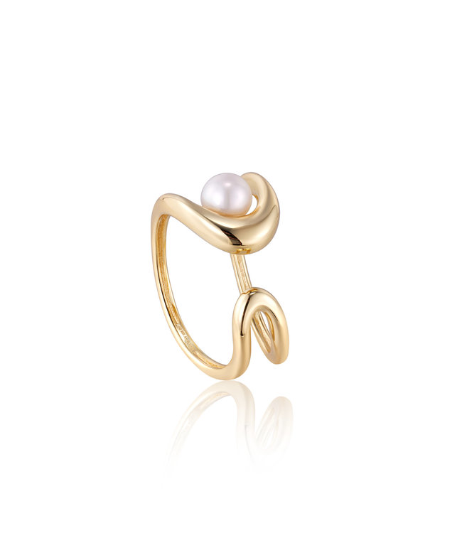 Ania Haie Ring Gold pearl sculpted