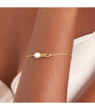 Ania Haie Armband Gold pearl link chain