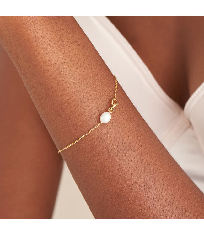 Ania Haie Armband Gold pearl link chain