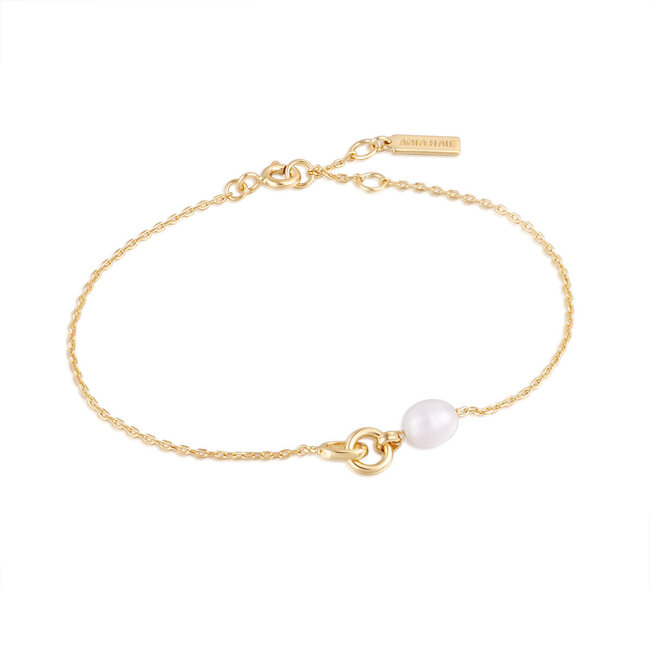 Ania Haie Armband Gold pearl link chain