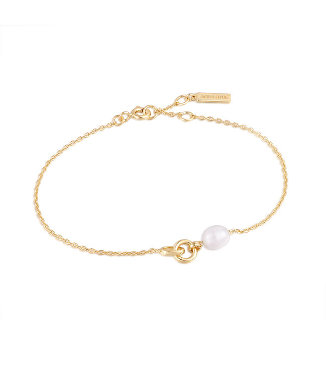 Ania Haie Armband Gold pearl link chain