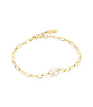 Ania Haie Armband Gold Pearl sparkle chunky chain