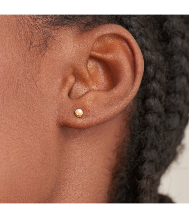 Ania Haie Oorring Gold pearl cabochon Stud