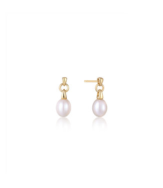 Ania Haie Oorring Gold pearl drop stud