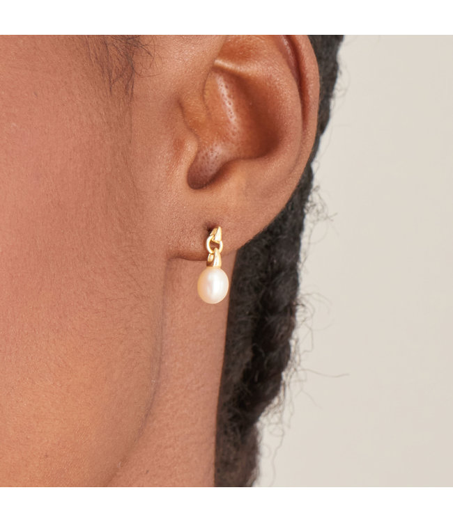 Ania Haie Oorring Gold pearl drop stud