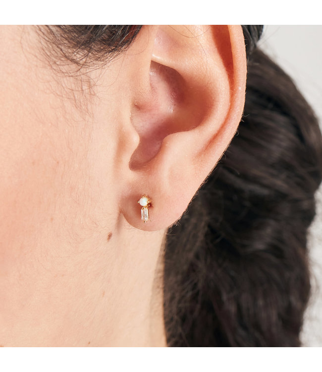 Ania Haie Piercing Kyoto opal sparkle barbell single gold