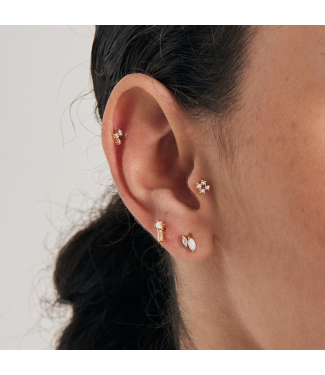 Ania Haie Piercing Kyoto opal sparkle barbell single gold