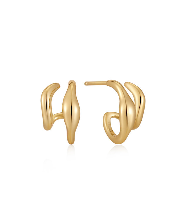 Ania Haie Oorring Wave double hoop gold