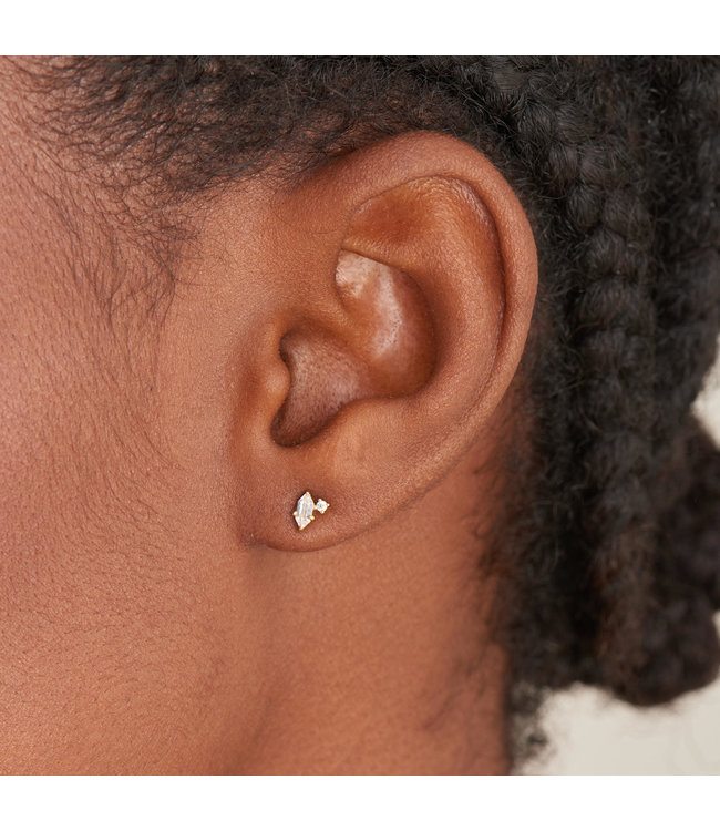 Ania Haie Oorring Sparkle emblem stud gold