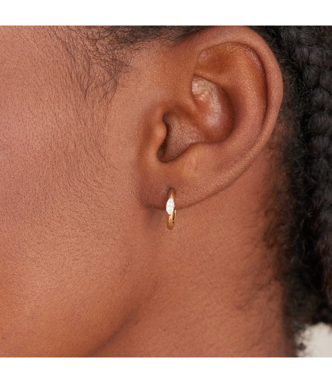 Ania Haie Oorring Sparkle emblem huggie hoop gold