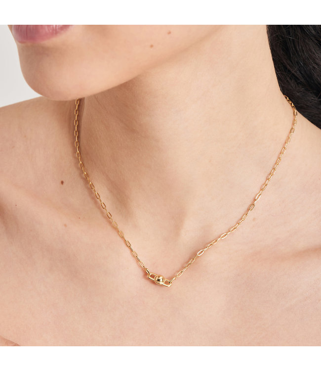 Ania Haie Halsketting Orb Gold/rosequartz