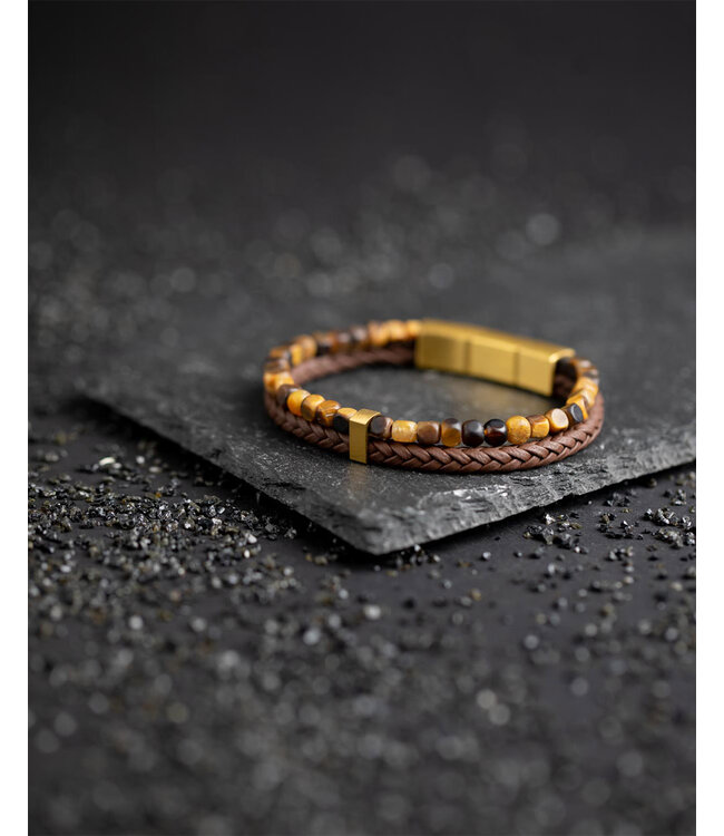 Gemini Armband Double Brown M-L