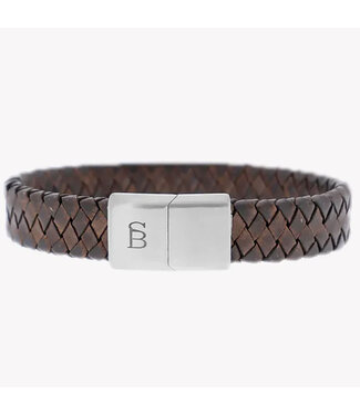 Steel & Barnett Leather Bracelet Preston Vintage Brown  M