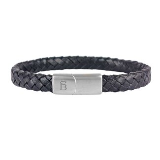 Steel & Barnett Leather Bracelet Riley Black M