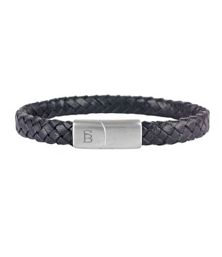 Steel & Barnett Leather Bracelet Riley Black M