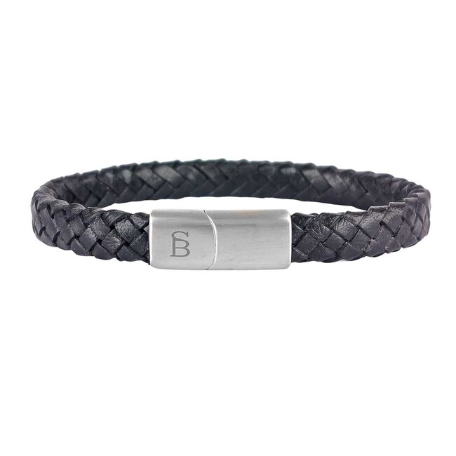 Steel & Barnett Leather Bracelet Riley Black M