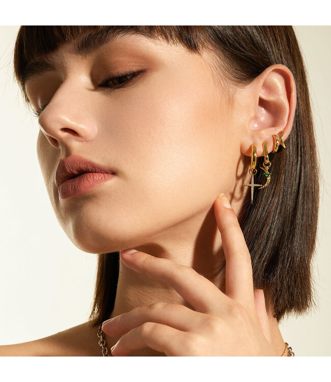 Ania Haie Oorring Turn on the Charm gold star huggie hoop