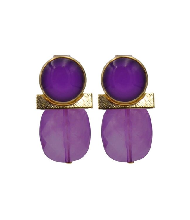 Maison Cachet Oorring Petites Barres Lilas