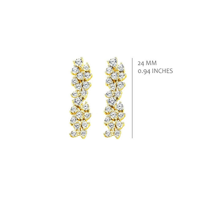 Silver Rose Oorring Jolie Goud