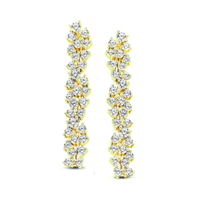 Silver Rose Oorring Lizzy Goud