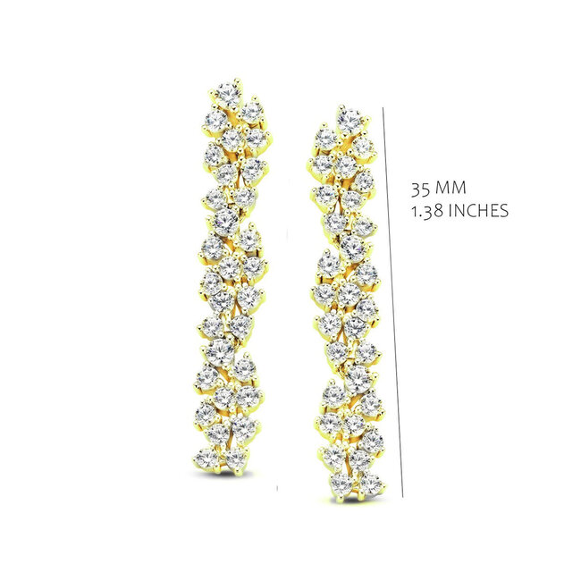 Silver Rose Oorring Lizzy Goud