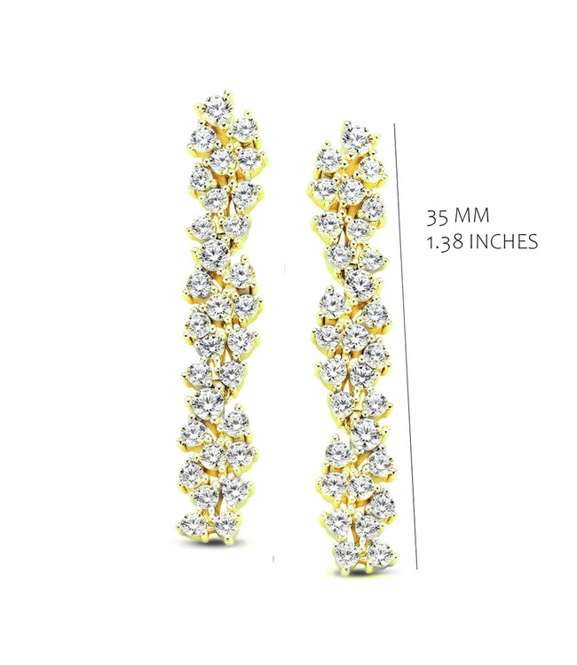 Silver Rose Oorring Lizzy Goud