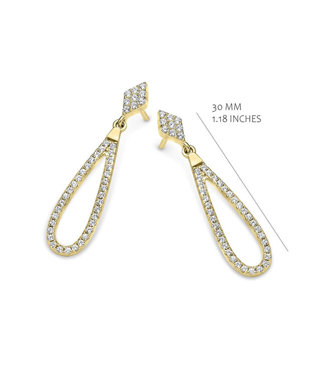 Silver Rose Oorring Améline Goud