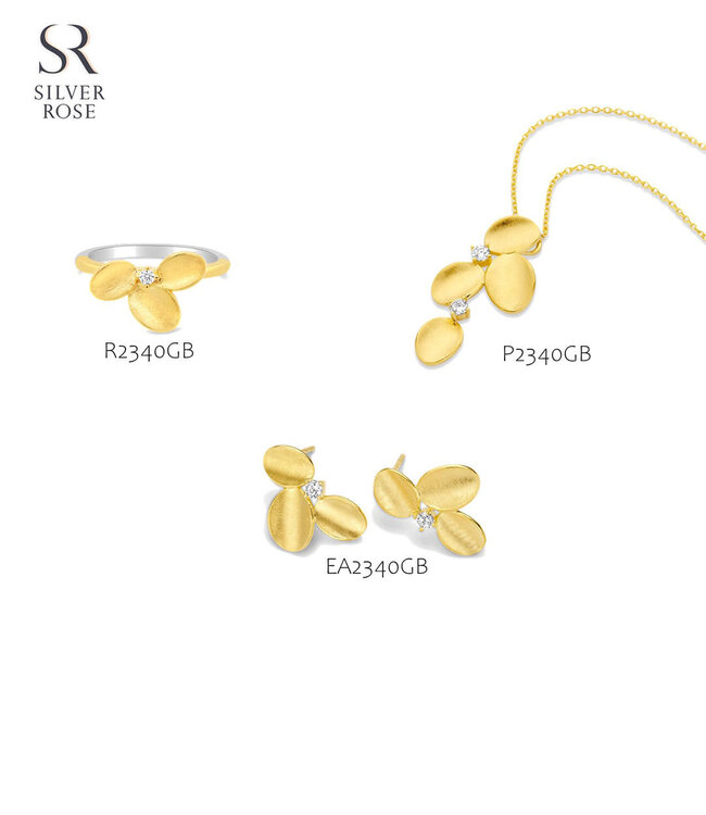 Silver Rose Oorring Charlie Goud