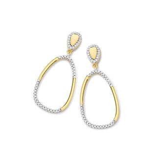 Silver Rose Oorring Merel Goud