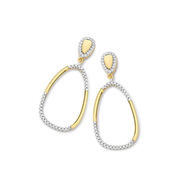 Silver Rose Oorring Merel Goud