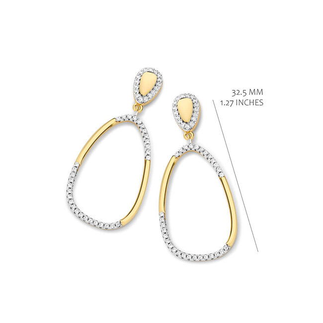 Silver Rose Oorring Merel Goud