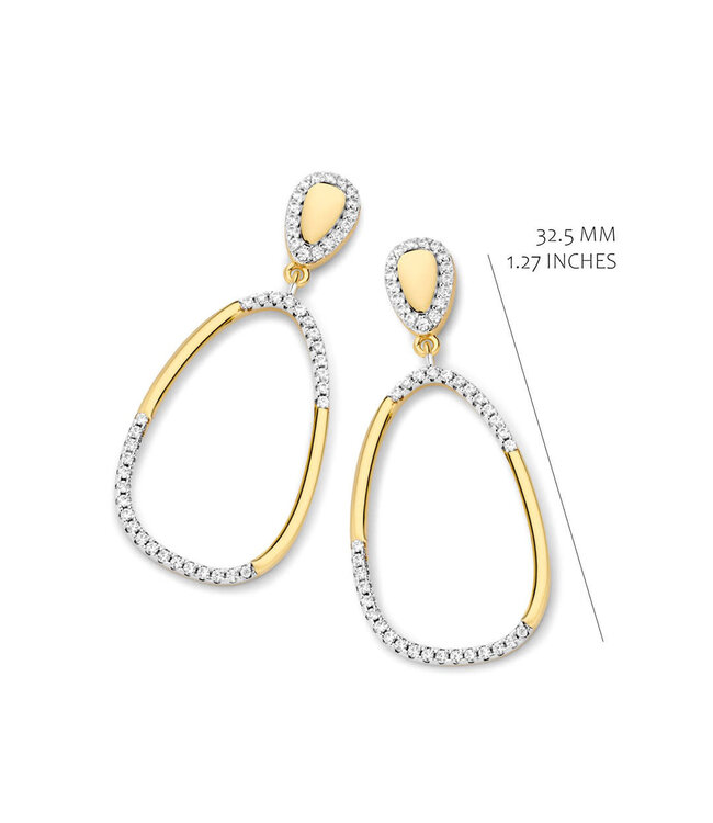 Silver Rose Oorring Merel Goud