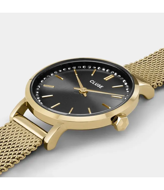Cluse Uurwerk Boho Chic Petite crystals mesh grey/gold