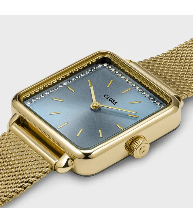 Cluse Uurwerk La Tétragone mesh stones light blue