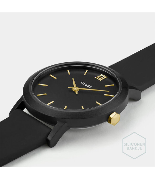 Cluse Uurwerk Minuit Silicone Gold/Black