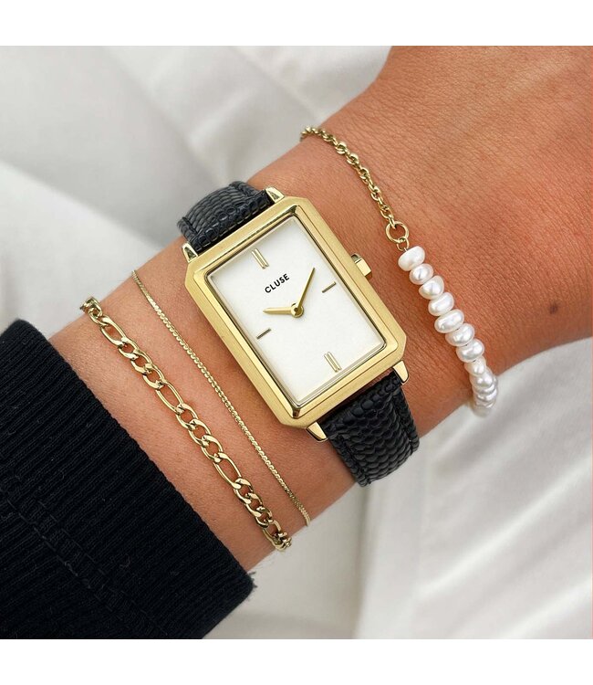 Cluse Uurwerk Fluette Leather Black Liz