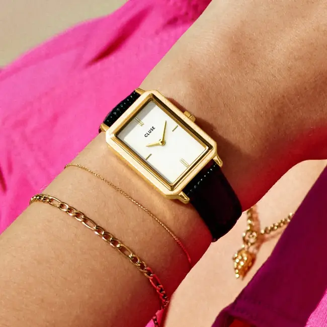 Cluse Uurwerk Fluette Leather Black Liz