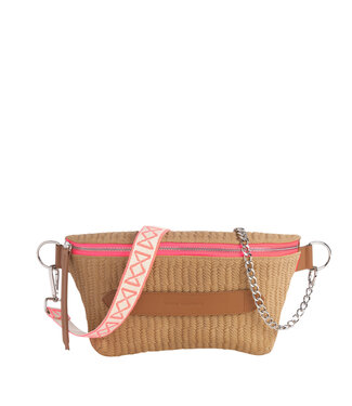 Marie Martens Handtas Neufmille Braided suede camel allover