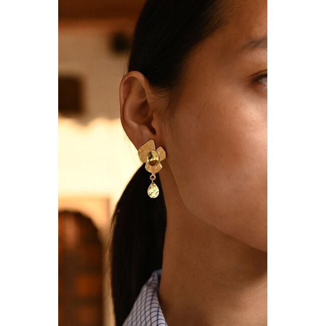 Christine Bekaert Oorring Moringa Flower Stud Dangle