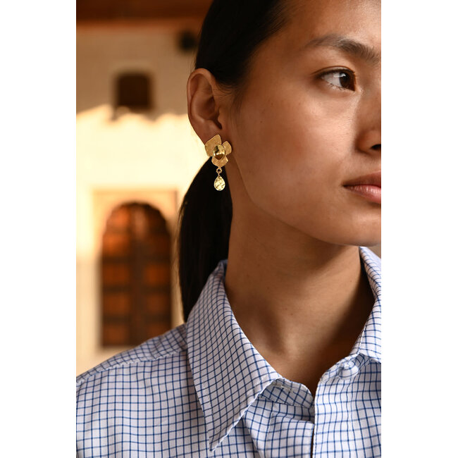 Christine Bekaert Oorring Moringa Flower Stud Dangle