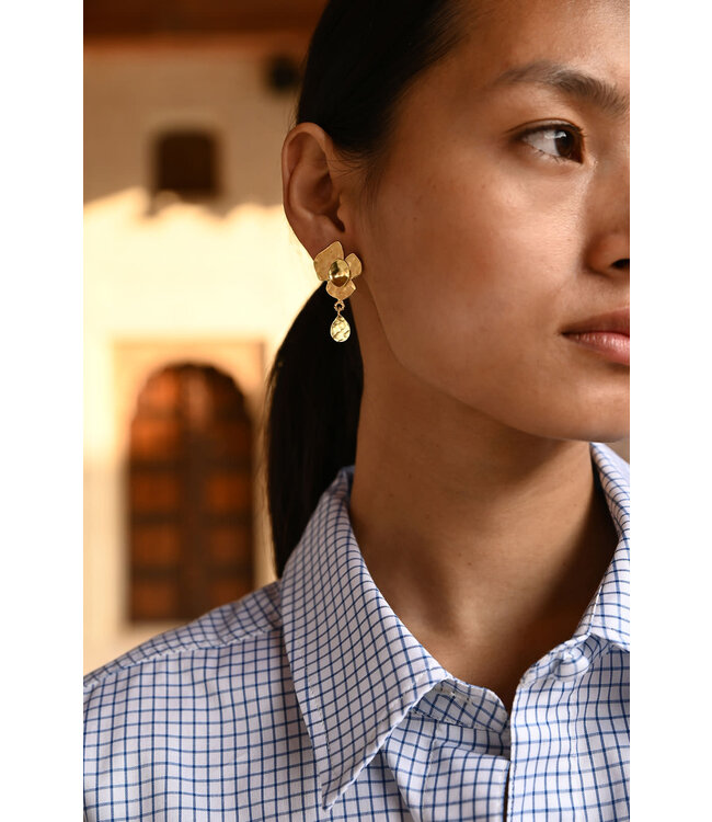 Christine Bekaert Oorring Moringa Flower Stud Dangle