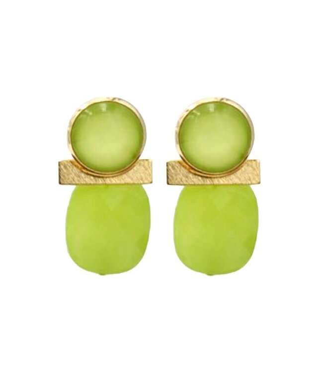 Maison Cachet Oorring Petites Barres Vert Citron