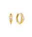 Ania Haie Oorring Gold Pearl Geometric Huggie Hoop