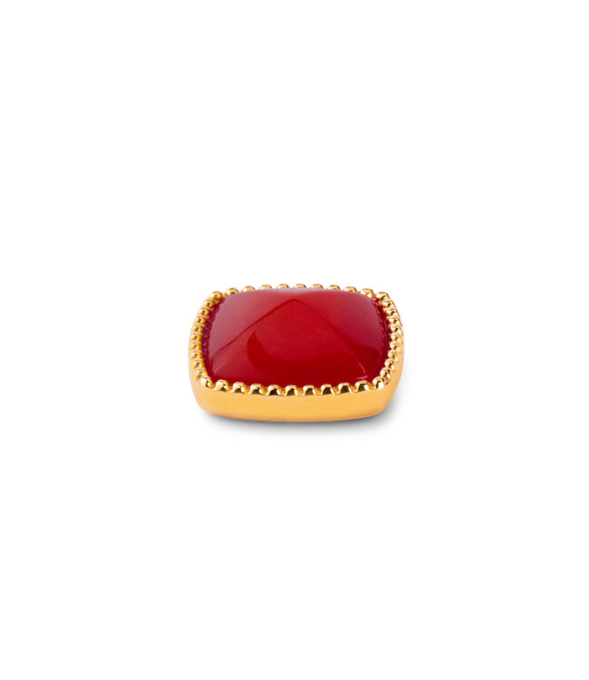 MelanO Kosmic Bali square gem Coral red