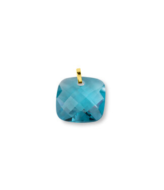 MelanO KO Squared facet pendant GD, Azure